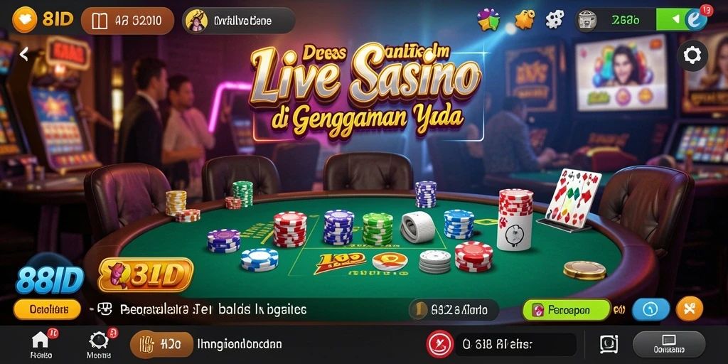 Tampilan gameplay Live Casino yang mendebarkan di 88ID