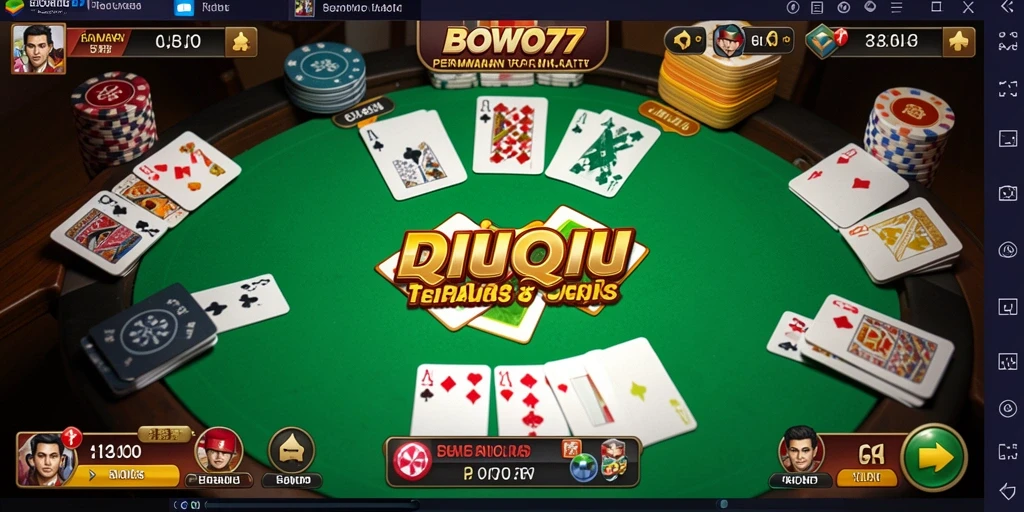 Tampilan gameplay QiuQiu yang seru dan kompetitif.