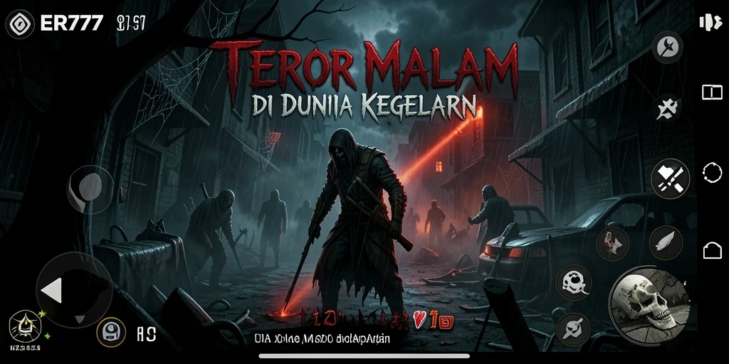 Tampilan mencekam gameplay ER777 dengan suasana Horror yang intens.