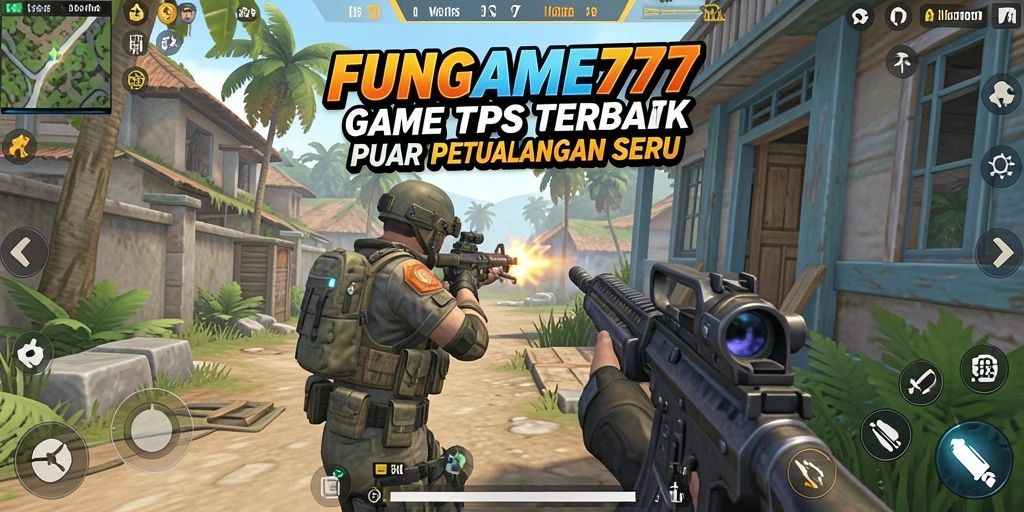Tampilan menarik dari gameplay FUNGAME777 dalam aksi TPS.