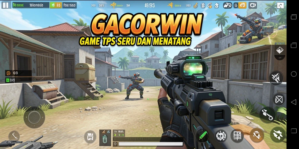 Tampilan gameplay GACORWIN yang mendebarkan di dunia TPS.