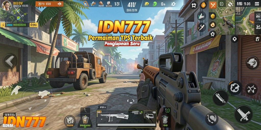Tangkapan layar utama IDN777 menampilkan aksi mendebarkan dalam permainan TPS.