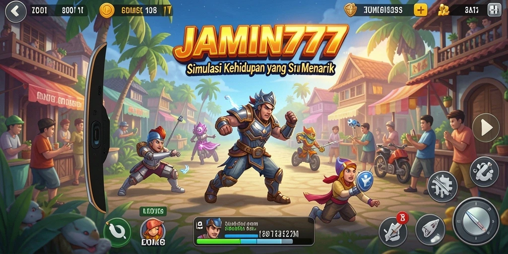 Tampilan gameplay JAMIN777 dengan lingkungan interaktif yang menarik.