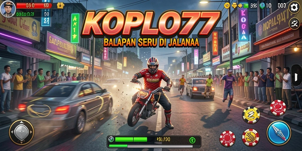 Screenshot KOPLO77 menampilkan aksi balapan yang mendebarkan.