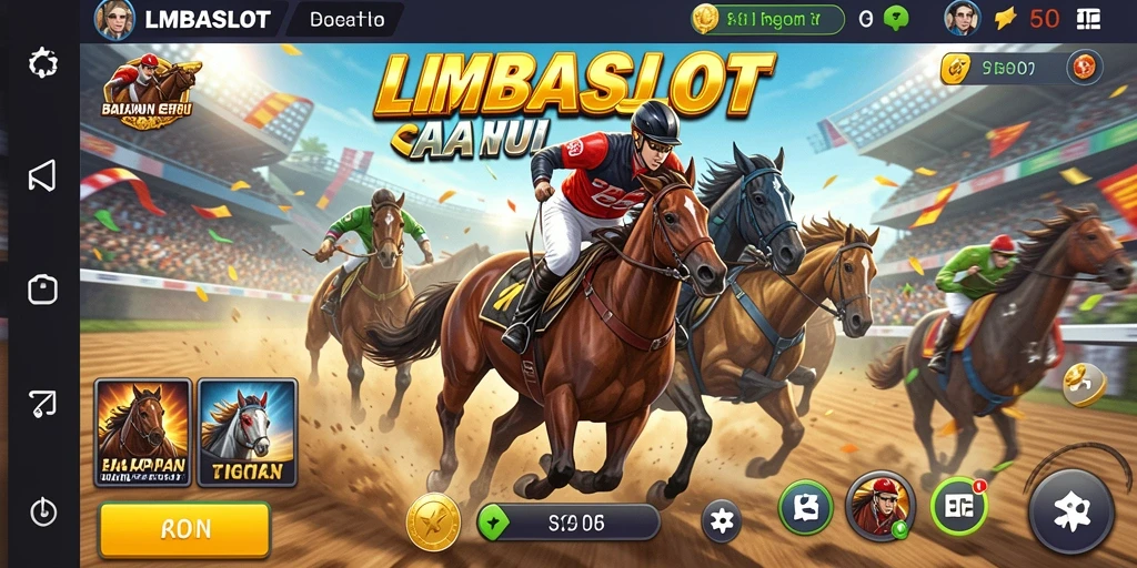 Tampilan gameplay seru dari LMBASLOT saat balapan.
