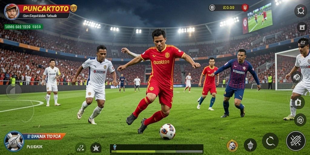 Screenshot gameplay PUNCAKTOTO dengan aksi seru di lapangan.