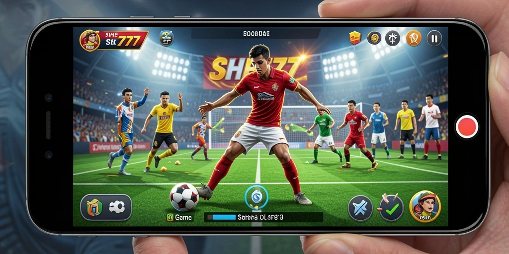 Screenshot gameplay SHE777 menampilkan aksi olahraga yang mendebarkan.