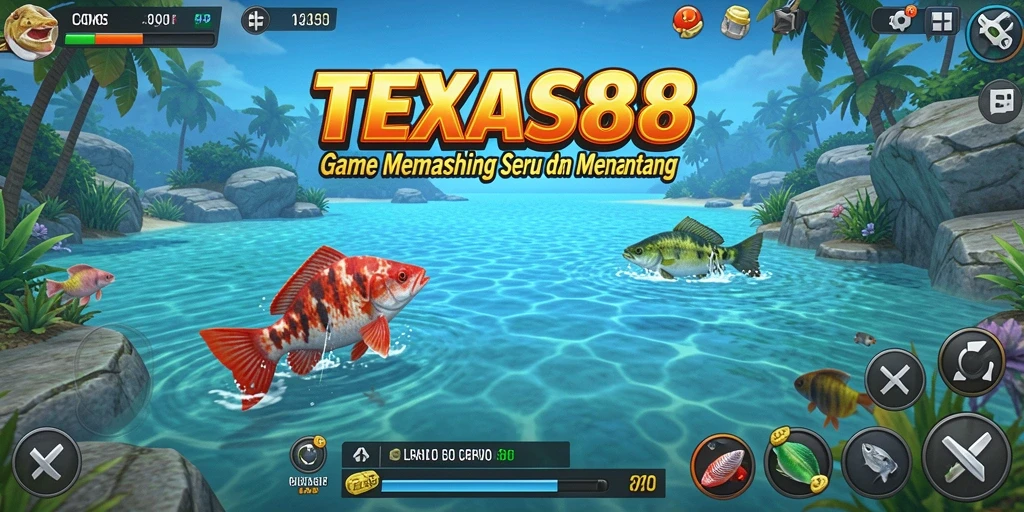 Gameplay seru TEXAS88 saat memancing di lokasi indah.