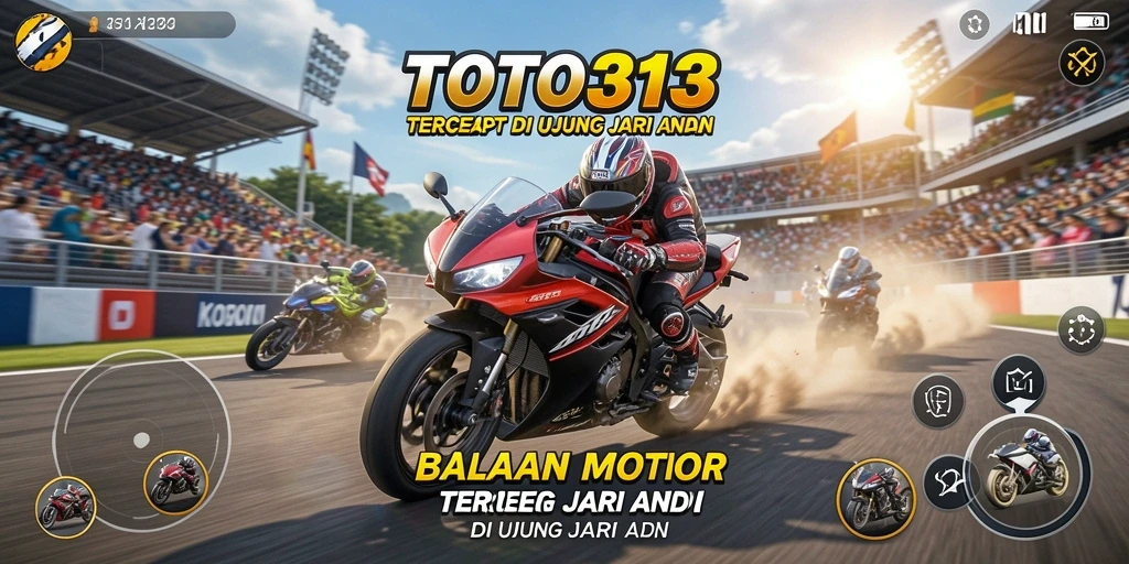 Gameplay TOTO313 dengan balapan motor yang mendebarkan.