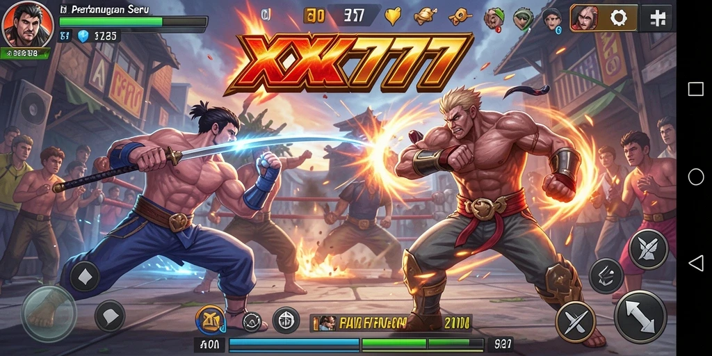 Tampilan menarik dari karakter dalam aksi pertarungan di XXX777.